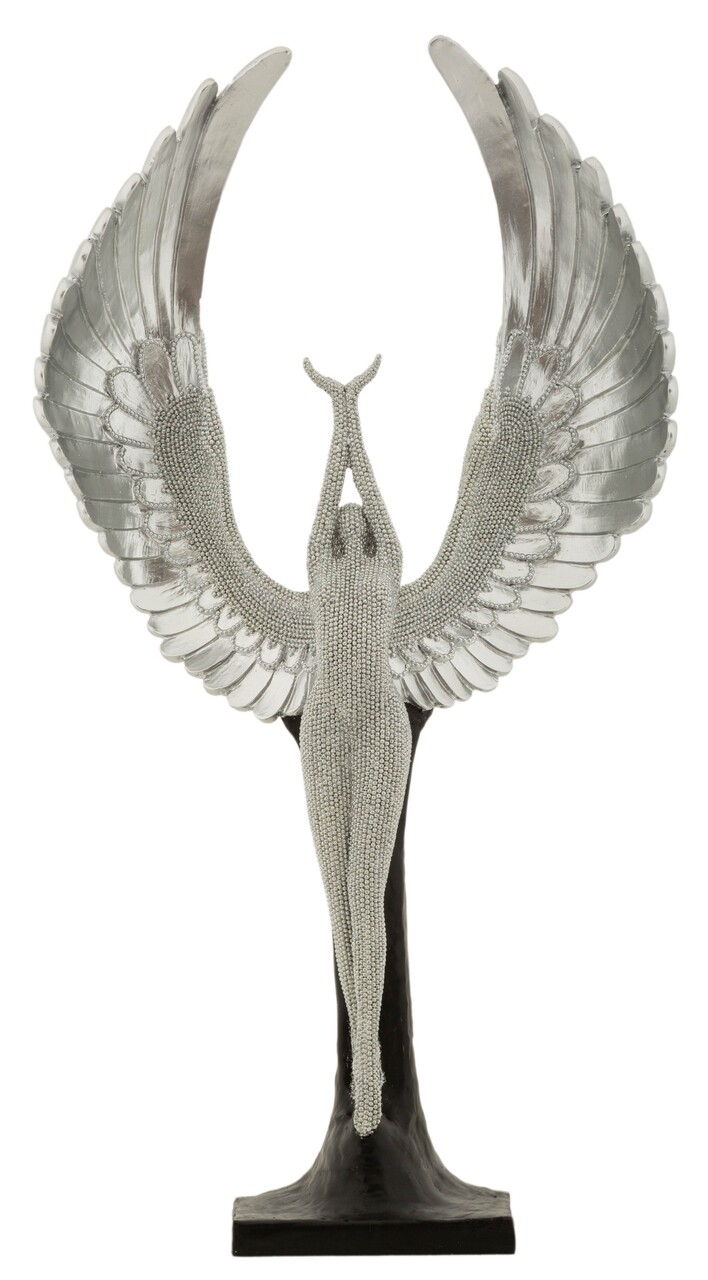 Statueta / figurina decorativa Statue, Mauro Ferretti, 26x9x48 cm, polirasina, argintiu/negru - imagine 7